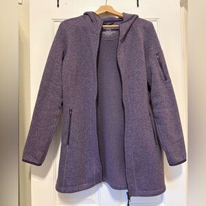 L.L. Bean Women's Sweater Fleece Thigh-length Jacket - Purple